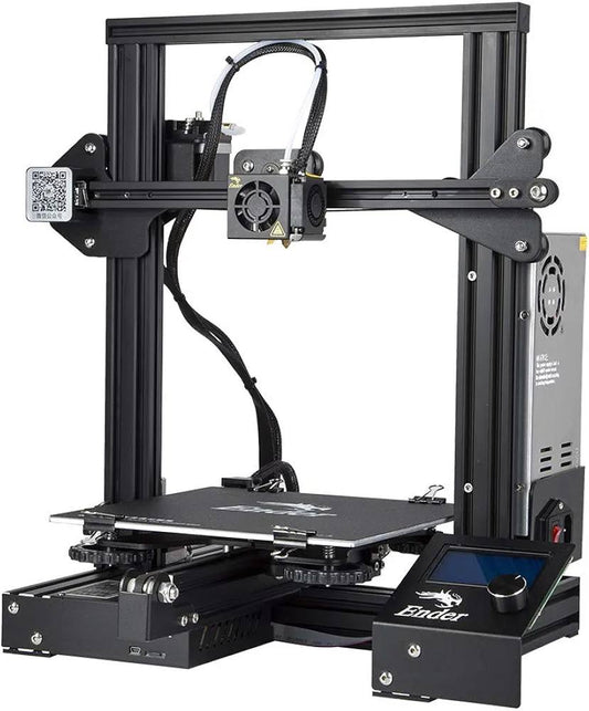 3D принтер Creality Ender 3 - 220 x 220 x 250 мм размер на печат, защита от прекъсване на захранването и възобновяване на печата Лесен за сглобяване и съвместим с множество материали за печат