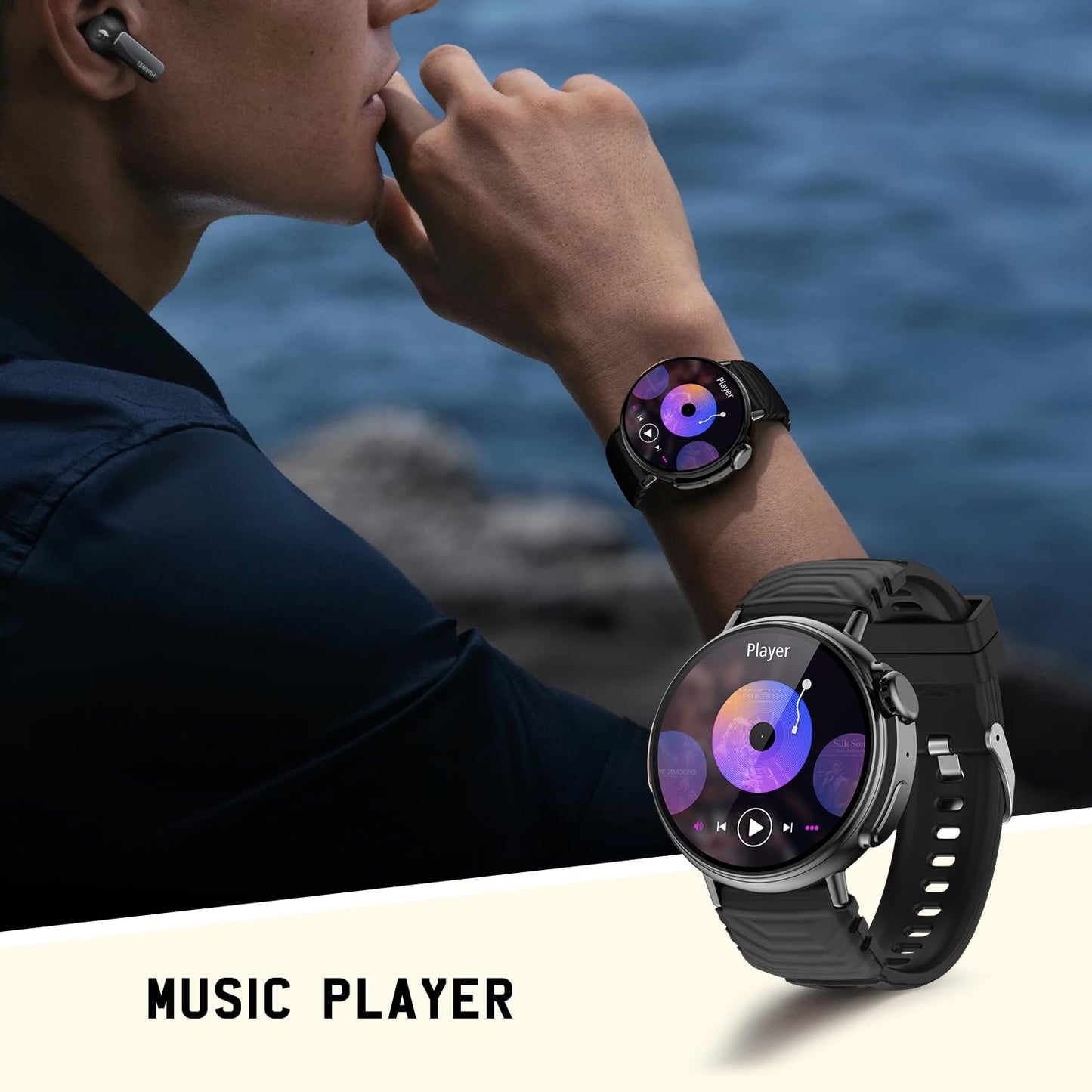 MISIRUN Smartwatch Ultra Men Women с функция за телефон, 1,52" кръгъл HD дисплей, 120+ спортни режима Фитнес часовник с монитор за сърдечен ритъм, монитор за сън, крачкомер, водоустойчив часовник за Android iOS