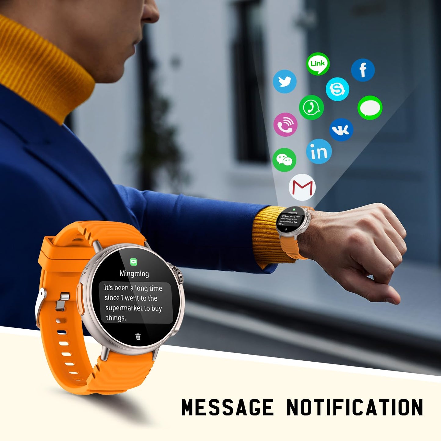 MISIRUN Smartwatch Ultra Men Women с функция за телефон, 1,52" кръгъл HD дисплей, 120+ спортни режима Фитнес часовник с монитор за сърдечен ритъм, монитор за сън, крачкомер, водоустойчив часовник за Android iOS