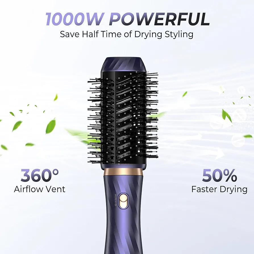 6 в 1 Комплект четки с горещ въздух Airstyler, 1000 W Hairstyler сешоар за къдрене със сешоар, четка за сешоар, четка с топъл въздух, кръгла четка, автоматична маша, четка за изправяне, термо сешоар